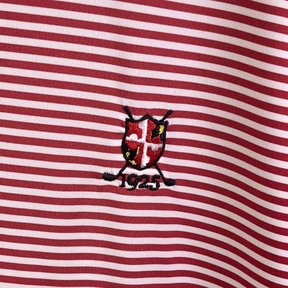 Foot Joy Red Striped Country Club of Maryland Golf Polo Short Sleeve XL Men's - Picture 3 of 7
